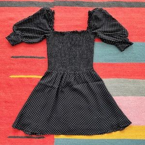 Reformation - Elle Polka Dot Smocked Mini Dress